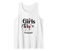 Cute Wine Girls Trip Islandia Viajes Vacaciones Camiseta sin Mangas