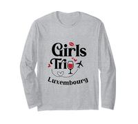 Cute Wine Girls Trip Luxemburgo Viajes Vacaciones Manga Larga