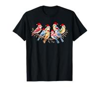 Cute Winter Birds on Branch Nature Lover Cozy Christmas Camiseta