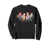 Cute Winter Birds on Branch Nature Lover Cozy Christmas Sudadera