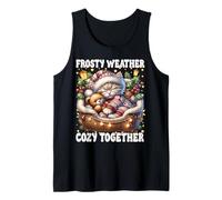Cute Winter Cat Cuddle with Teddy Bear Cozy Christmas Vibes Camiseta sin Mangas