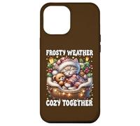 Cute Winter Cat Cuddle with Teddy Bear Cozy Christmas Vibes Carcasa para iPhone 12 Pro MAX