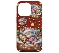 Cute Winter Cat For Kitten Mom and Dad Red Christmas Vibes Carcasa para iPhone 13 Pro