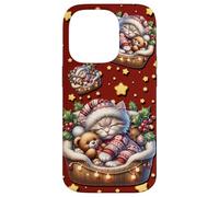 Cute Winter Cat For Kitten Mom and Dad Red Christmas Vibes Carcasa para iPhone 14 Pro