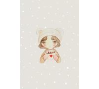 Cute Winter Girl Composition Notebook: Cozy Watercolor Illustration on the Cover 120 dotted pages