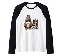 Cute Winter GNOME Love Pumpkin Spice Cocoa For Christmas Camiseta Manga Raglan