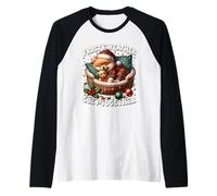 Cute Winter Sayings and Christmas Vibes For Pomeranian Lover Camiseta Manga Raglan