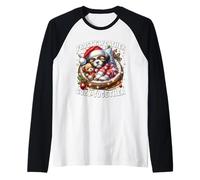 Cute Winter Sayings Christmas Vibes For Shih Tzu Lovers Camiseta Manga Raglan