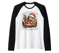 Cute Winter Sayings For Beagle Owners with Christmas Vibes Camiseta Manga Raglan