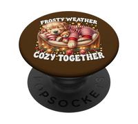 Cute Winter Sayings For Christmas and Golden Retriever Mom PopSockets PopGrip Adhesivo