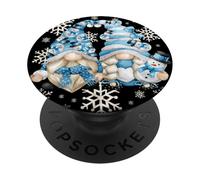 Cute Winter Snowflake Motif For Women with Snowman GNOME PopSockets PopGrip Adhesivo