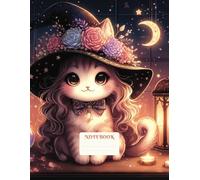 Cute Witch Cat Notebook: Composition Book, Journal 8.5 x 11, 112 pages