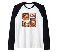 Cute Witch Just Waiting For Halloween Spooky Autumn Camiseta Manga Raglan