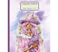 Cute Witchy Notebook: Pink Witch & Magical Cat Composition Notebook | Cute Goth Coquette Journal | Wide Ruled, 110 Pages, 7.5 x 9.25