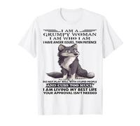 Cute Wolf Soy Una Vieja Gruñona Soy Quien Soy Tengo ira Camiseta