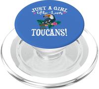 Cute Womens Cartoon Just A Girl Who Loves Toucans Lover PopSockets PopGrip para MagSafe