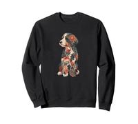 Cute Womens Girl Multicolored Folk Art Bernedoodle Dog Lover Sudadera