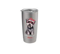 Cute Womens Girls Bandana Mom Miniature Schnauzer Lover Vaso térmico de acero inoxidable de doble pared