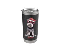 Cute Womens Girls Bandana Mom Miniature Schnauzer Lover Vaso térmico de acero inoxidable de doble pared
