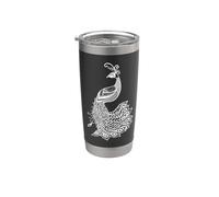 Cute Womens Girls Beautiful Mandala Art Bird Peacock Lover Vaso térmico de acero inoxidable de doble pared
