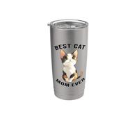 Cute Womens Girls Best Cat Mom Ever Mama Calico Cat Lover Vaso térmico de acero inoxidable de doble pared
