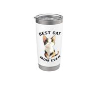 Cute Womens Girls Best Cat Mom Ever Mama Calico Cat Lover Vaso térmico de acero inoxidable de doble pared