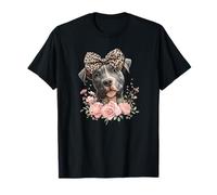 Cute Womens Girls Flowers Bow Cane Corso Puppy Lover Camiseta