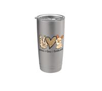 Cute Womens Girls Kawaii Peace Love Lionhead Rabbit Lover Vaso térmico de acero inoxidable de doble pared