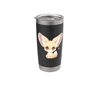 Cute Womens Girls Kids Anime Chibi Kawaii Fennec Fox Lover Vaso térmico de acero inoxidable de doble pared