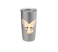 Cute Womens Girls Kids Anime Chibi Kawaii Fennec Fox Lover Vaso térmico de acero inoxidable de doble pared