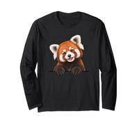 Cute Womens Girls Kids Moms Peeking Pocket Red Panda Lover Manga Larga