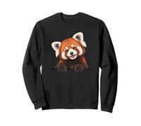 Cute Womens Girls Kids Moms Peeking Pocket Red Panda Lover Sudadera