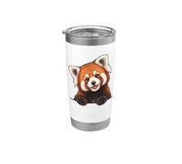 Cute Womens Girls Kids Moms Peeking Pocket Red Panda Lover Vaso térmico de acero inoxidable de doble pared