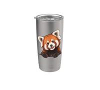 Cute Womens Girls Kids Moms Peeking Pocket Red Panda Lover Vaso térmico de acero inoxidable de doble pared