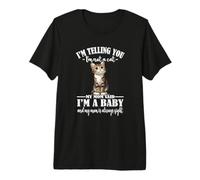 Cute Womens Girls Mom Says Im A Baby Brown Tabby Cat Lover Camiseta Premium