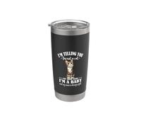 Cute Womens Girls Mom Says Im A Baby Brown Tabby Cat Lover Vaso térmico de acero inoxidable de doble pared