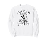 Cute Womens Girls Read Books & Pet My Scottish Terrier Lover Sudadera