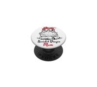 Cute Womens Girls Red Bandana & Glasses Bearded Dragon Mom PopSockets PopGrip Adhesivo