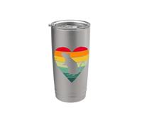 Cute Womens Girls Retro Vintage Sunset Heart Pet Rat Lover Vaso térmico de acero inoxidable de doble pared