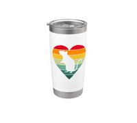 Cute Womens Girls Retro Vintage Sunset Heart Pet Rat Lover Vaso térmico de acero inoxidable de doble pared