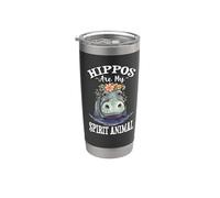 Cute Womens Girls Watercolor My Spirit Animal Hippos Lover Vaso térmico de acero inoxidable de doble pared
