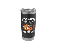 Cute Womens Kids Kawaii Girl Who Loves Red Panda Lover Vaso térmico de acero inoxidable de doble pared