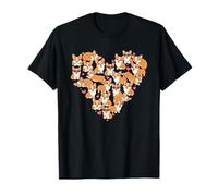 Cute Womens Love Kawaii Valentines Day Heart Corgi Dog Lover Camiseta