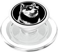 Cute Womens Retro Vintage Logo Black Tan Shiba Inu Dog Lover PopSockets PopGrip para MagSafe
