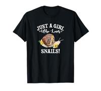 Cute Womens Watercolor Funny Girl Who Loves Snails Lover Camiseta