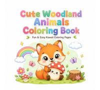 Cute Woodland Animals Coloring Book: Fun & Easy Kawaii Coloring Pages with Adorable Foxes, Bunnies, Bears, Owls, Squirrels, Forest Friends, Nature Scenes, and More!