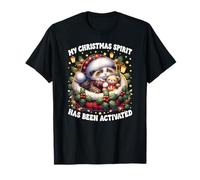 Cute Xmas Cat For Women and Kitten Mom with Christmas Vibes Camiseta
