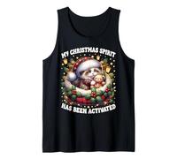 Cute Xmas Cat For Women and Kitten Mom with Christmas Vibes Camiseta sin Mangas