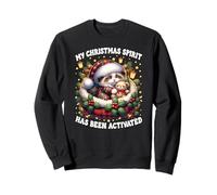 Cute Xmas Cat For Women and Kitten Mom with Christmas Vibes Sudadera