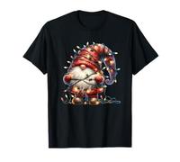 Cute Xmas GNOME Graphic For Family Colorful Christmas Lights Camiseta